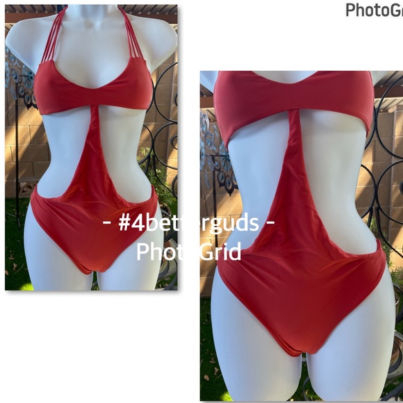 NEW Mikoh Makaha Multi String Racerback Cut out Monokini Swimsuit Paprika Small - Picture 10 of 16